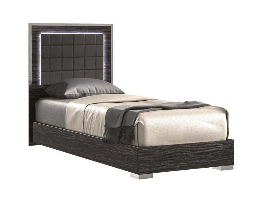 J&M Furniture - Alice Gloss Grey Twin Platform Bed - 15544-TWIN-GLOSS GREY
