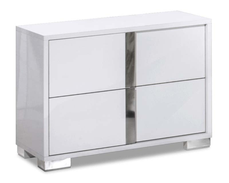 J&M Furniture - Alice Gloss White 5 Piece Twin Platform Bedroom Set - 15545-TWIN-5SET-GLOSS WHITE - GreatFurnitureDeal