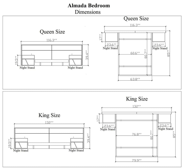 J&M Furniture - Almada Ash 5 Piece Queen Premium Bedroom Set - 17742-Q-5SET-ASH