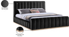 Meridian Furniture - Amara Black Velvet Upholstered King Bed - AmaraBlack-K - GreatFurnitureDeal