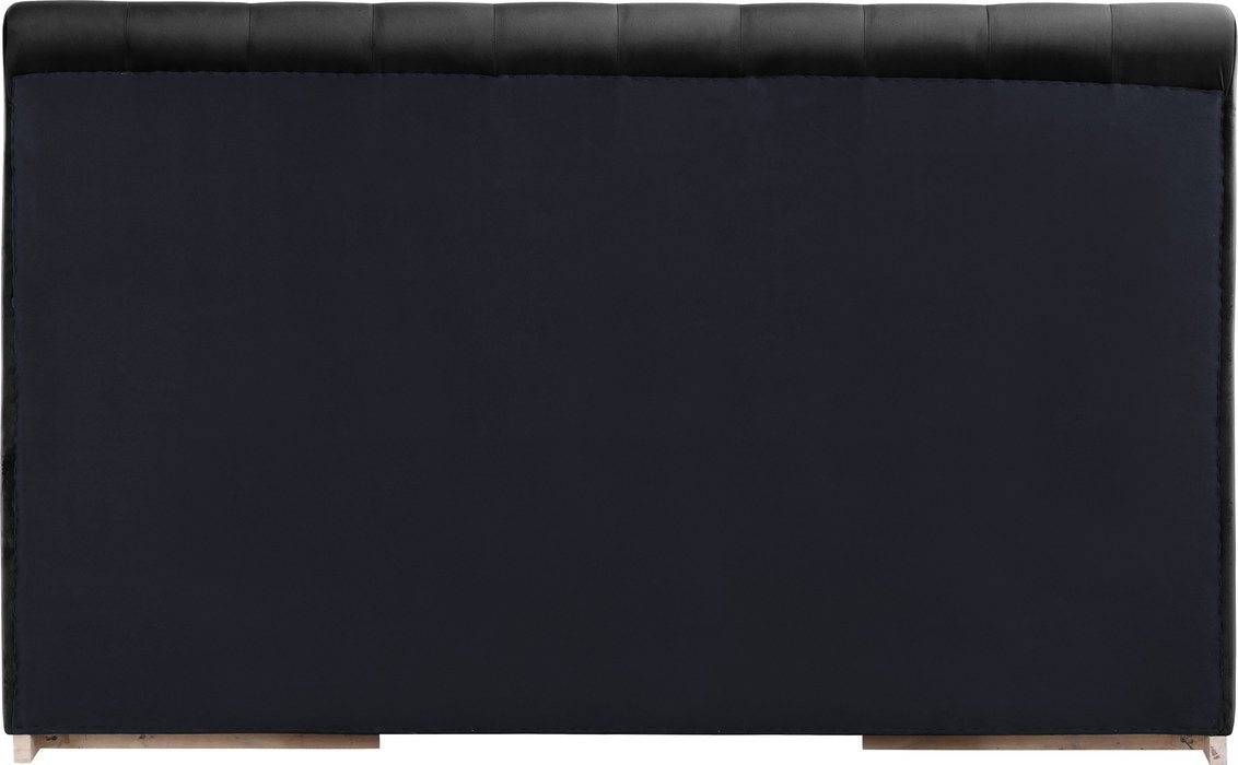Meridian Furniture - Amara Black Velvet Upholstered King Bed - AmaraBlack-K - GreatFurnitureDeal