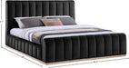 Meridian Furniture - Amara Black Velvet Upholstered King Bed - AmaraBlack-K - GreatFurnitureDeal