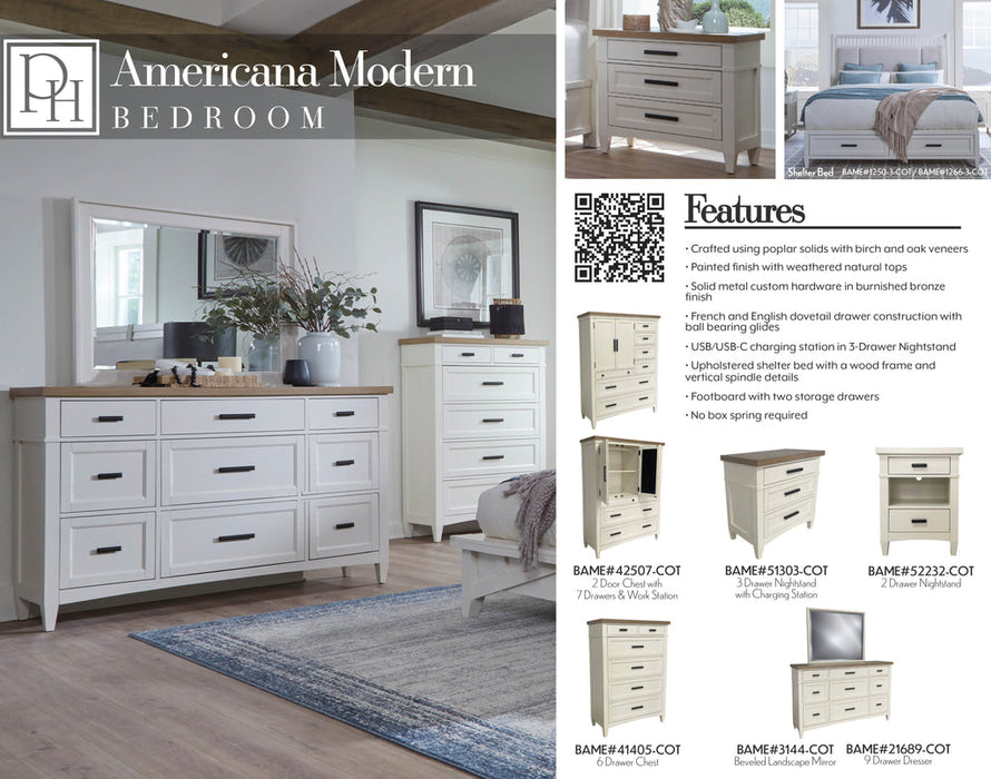Parker House - Americana Modern 6 Piece King Platform Bedroom Set in Cotton - BAME#1166-3-51303-COT-6SET