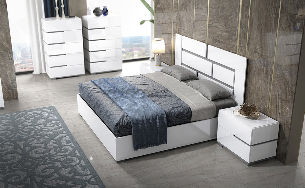ESF Furniture - Athena Queen Bed in White - ATHENA-Q-WHT - GreatFurnitureDeal