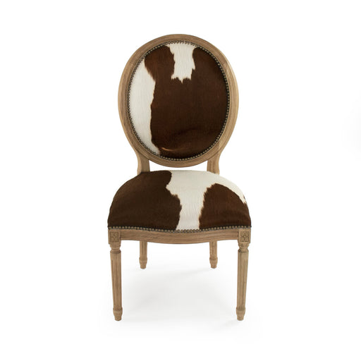 Zentique - Medallion Cowhide Chair - B004 E255 Cow BRW - GreatFurnitureDeal