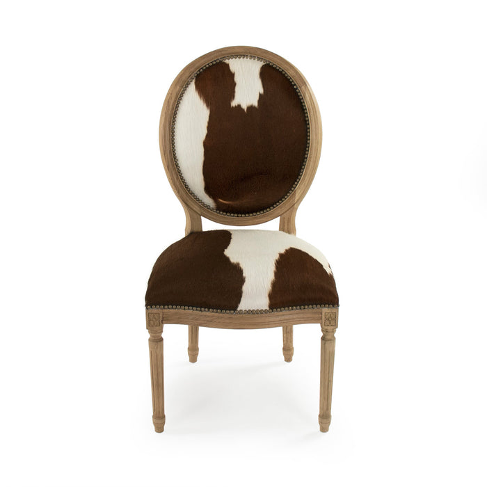 Zentique - Medallion Cowhide Chair - B004 E255 Cow BRW - GreatFurnitureDeal