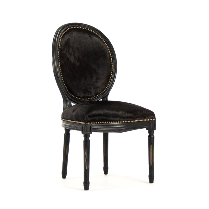 Zentique - Medallion Cowhide Chair - B004 301-1 Cow BL - GreatFurnitureDeal