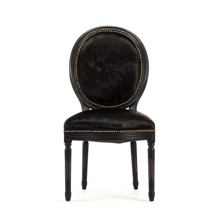 Zentique - Medallion Cowhide Chair - B004 301-1 Cow BL - GreatFurnitureDeal
