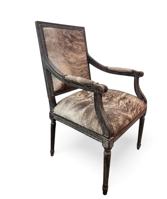 Zentique - Louis Cowhide Arm Chair - B008 E271 Cow EL - GreatFurnitureDeal