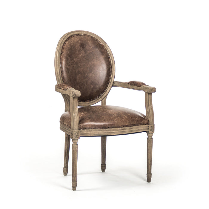 Zentique - Medallion Arm Chair - B009 E255-3 CP035 Jute - GreatFurnitureDeal