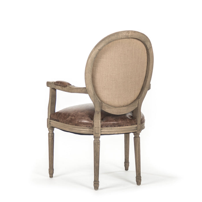 Zentique - Medallion Arm Chair - B009 E255-3 CP035 Jute - GreatFurnitureDeal