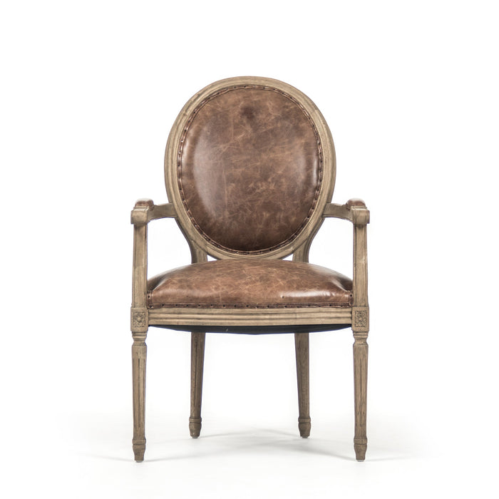 Zentique - Medallion Arm Chair - B009 E255-3 CP035 Jute - GreatFurnitureDeal
