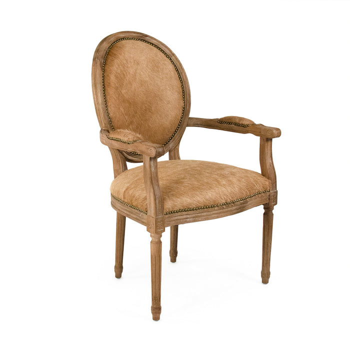 Zentique - Medallion Cowhide Arm Chair - B009 E272 Cow B - GreatFurnitureDeal