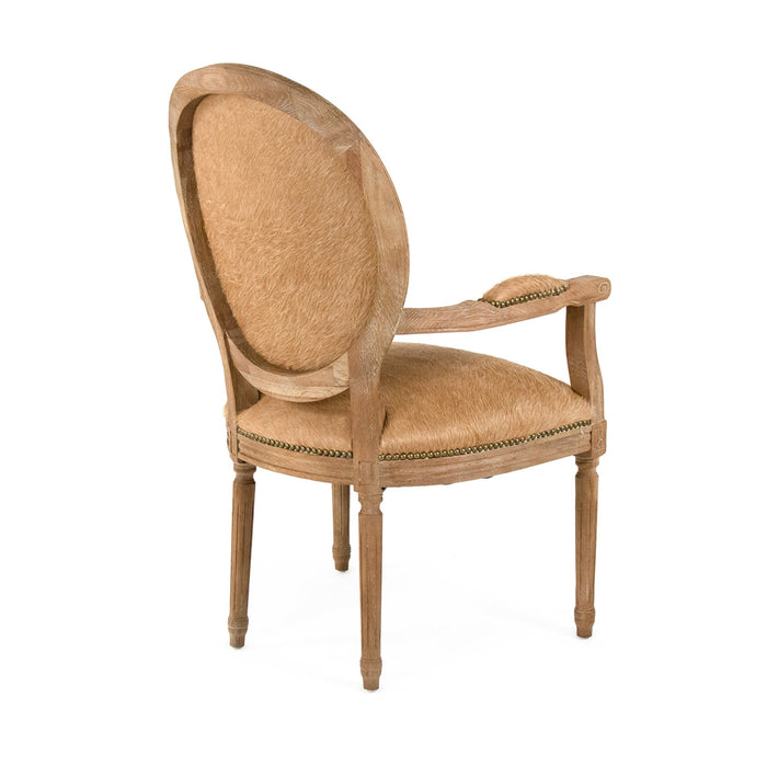 Zentique - Medallion Cowhide Arm Chair - B009 E272 Cow B - GreatFurnitureDeal