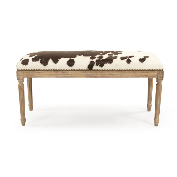 Zentique - Cow Hide Bench - B014 E272 Cow BRWW - GreatFurnitureDeal