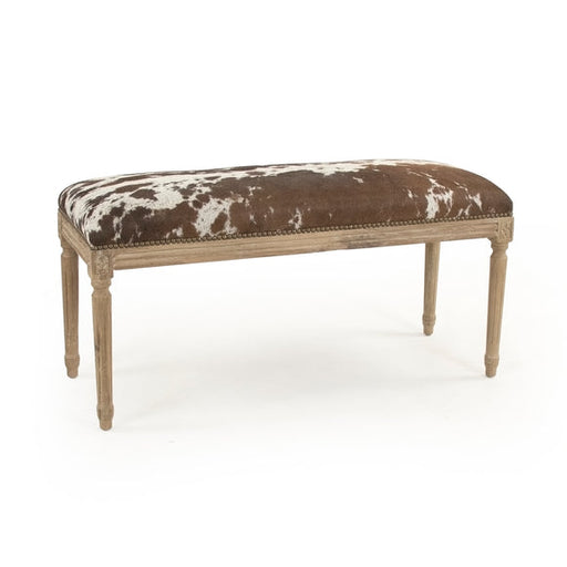 Zentique - Cow Hide Bench - B014 E272 Cow EL SPBRW - GreatFurnitureDeal
