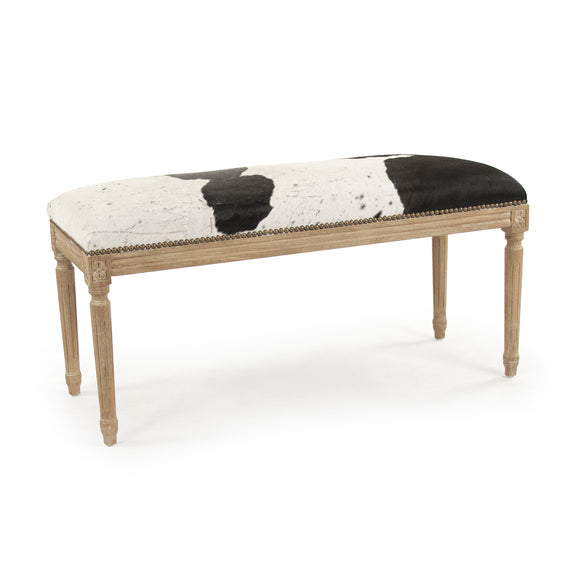 Zentique - Cow Hide Bench - B014 E272 Cow SPBW - GreatFurnitureDeal