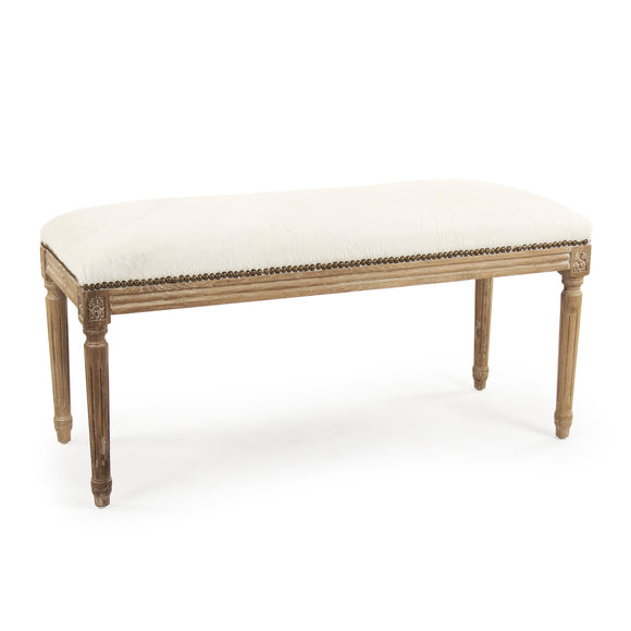 Zentique - Cow Hide Bench - B014 E272 Cow W - GreatFurnitureDeal