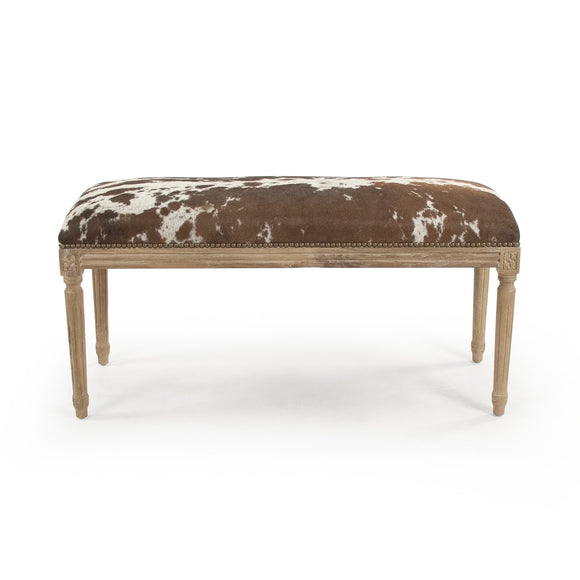 Zentique - Cow Hide Bench - B014 E272 Cow EL SPBRW - GreatFurnitureDeal