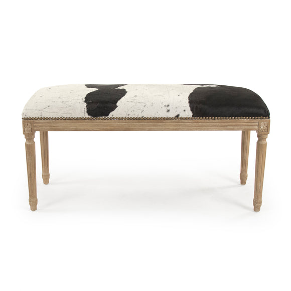 Zentique - Cow Hide Bench - B014 E272 Cow SPBW - GreatFurnitureDeal