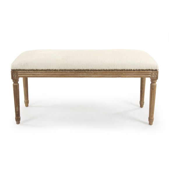 Zentique - Cow Hide Bench - B014 E272 Cow W - GreatFurnitureDeal