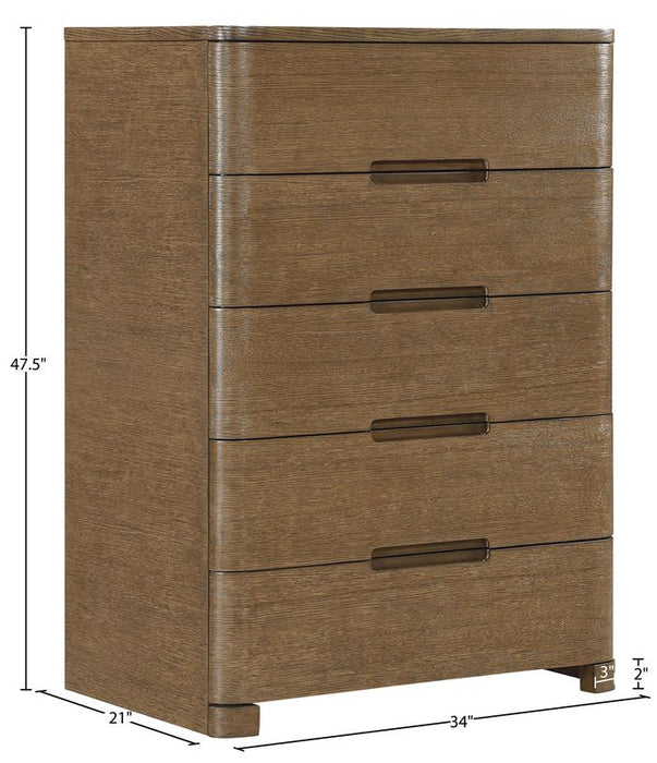 Meridian Furniture - Caswell Brown Oak Veneer And Solid Wood Chest - B1204-CH - GreatFurnitureDeal