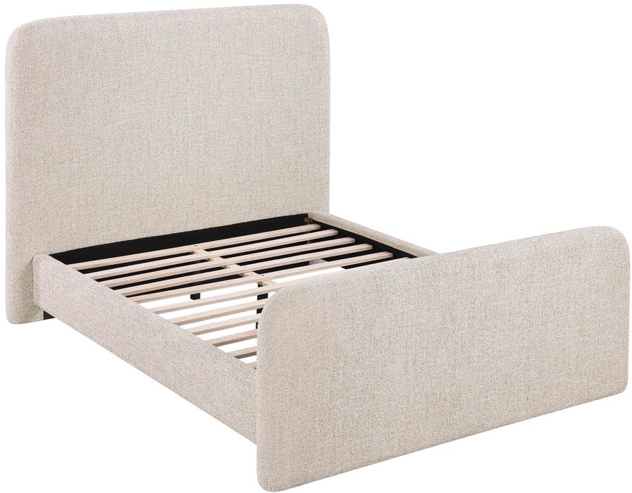 Meridian Furniture - Fira Beige Linen Textured Fabric Upholstered Queen Bed - B1221Beige-Q - GreatFurnitureDeal