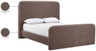 Meridian Furniture - Fira Brown Chenille Fabric Upholstered Queen Bed - B1222Brown-Q - GreatFurnitureDeal