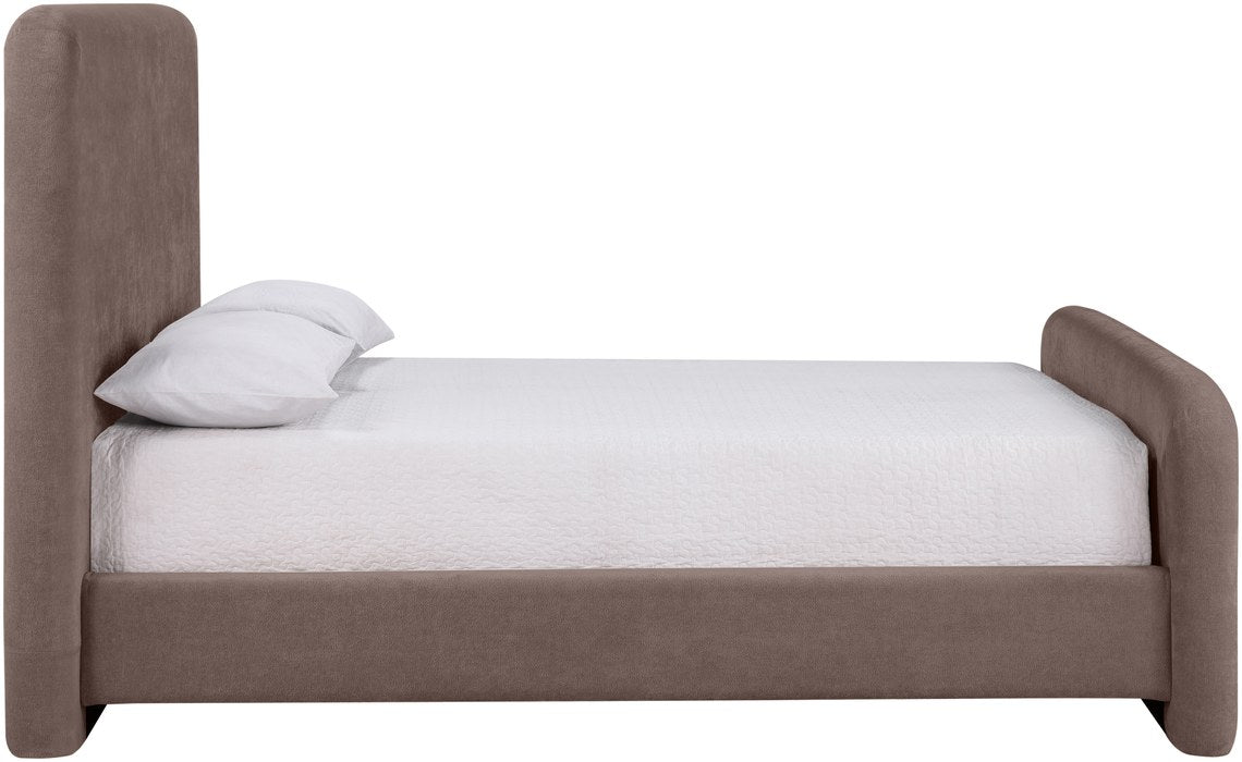 Meridian Furniture - Fira Brown Chenille Fabric Upholstered Queen Bed - B1222Brown-Q - GreatFurnitureDeal