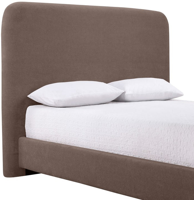 Meridian Furniture - Fira Brown Chenille Fabric Upholstered Queen Bed - B1222Brown-Q - GreatFurnitureDeal