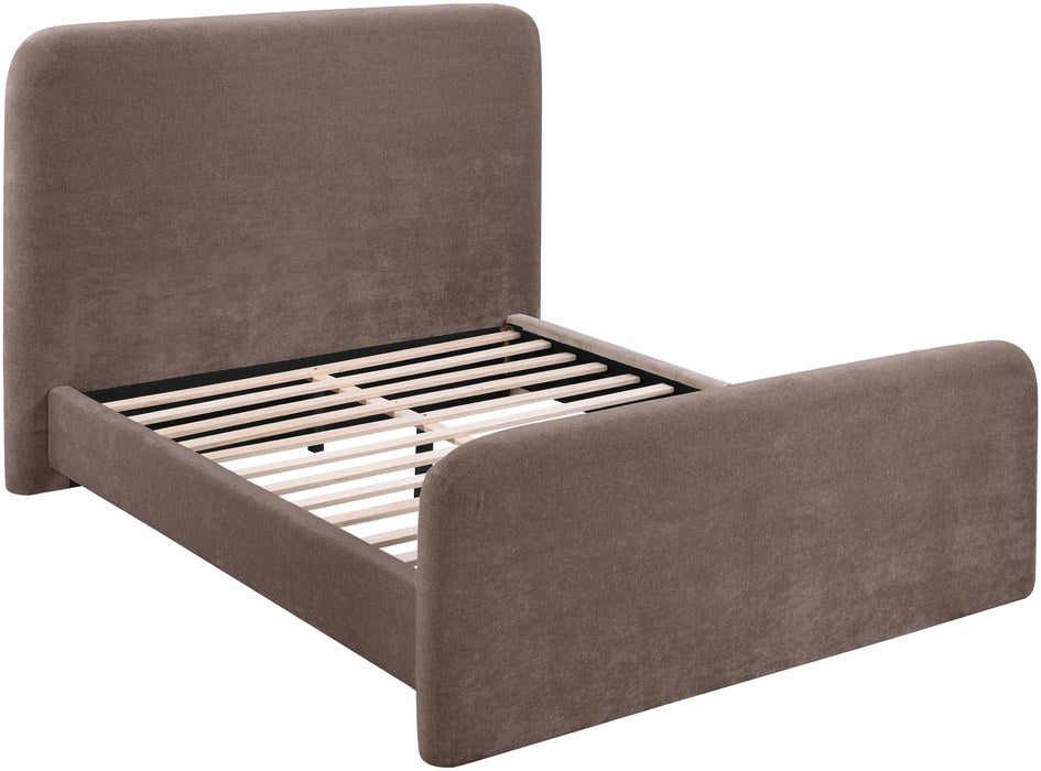 Meridian Furniture - Fira Brown Chenille Fabric Upholstered Queen Bed - B1222Brown-Q - GreatFurnitureDeal