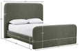 Meridian Furniture - Fira Green Chenille Fabric Upholstered Queen Bed - B1222Green-Q - GreatFurnitureDeal
