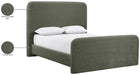 Meridian Furniture - Fira Green Chenille Fabric Upholstered Queen Bed - B1222Green-Q - GreatFurnitureDeal