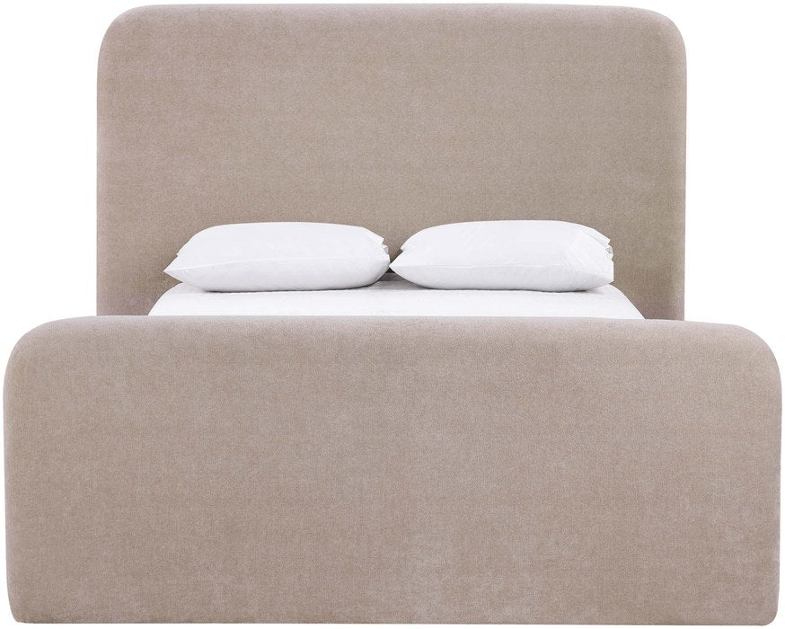 Meridian Furniture - Fira Taupe Chenille Fabric Upholstered Queen Bed - B1222Taupe-Q - GreatFurnitureDeal