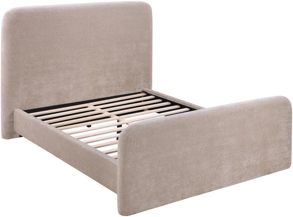 Meridian Furniture - Fira Taupe Chenille Fabric Upholstered Queen Bed - B1222Taupe-Q - GreatFurnitureDeal