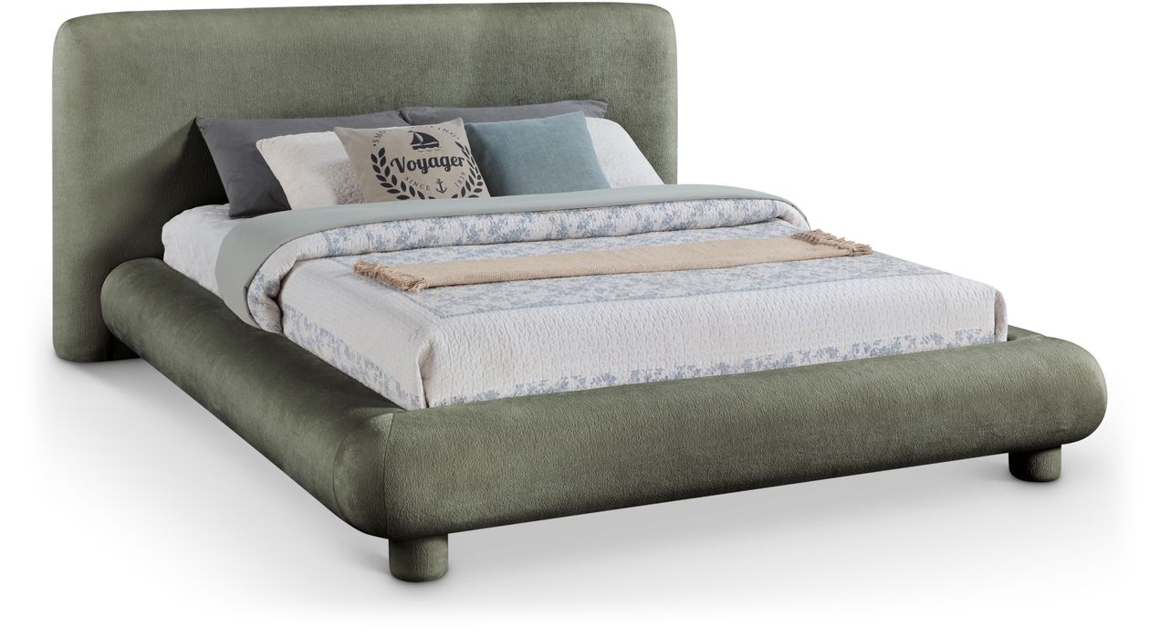 Meridian Furniture - Blair Green Chenille Fabric Upholstered King Bed - B1235Green-K - GreatFurnitureDeal