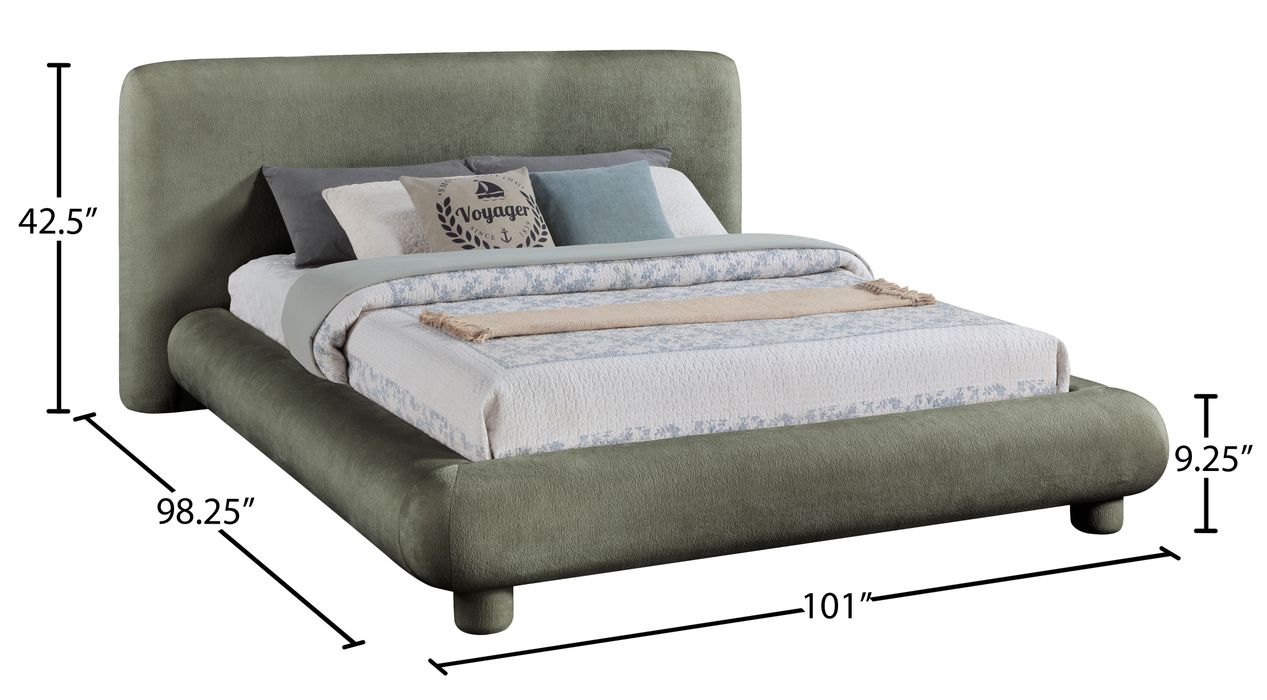 Meridian Furniture - Blair Green Chenille Fabric Upholstered King Bed - B1235Green-K - GreatFurnitureDeal