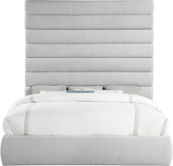 Meridian Furniture - Adam Grey Linen Textured Fabric Upholstered King Bed - B1255Grey-K90 - GreatFurnitureDeal