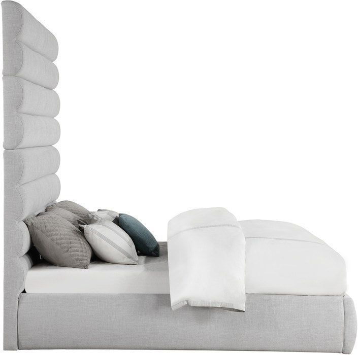 Meridian Furniture - Adam Grey Linen Textured Fabric Upholstered King Bed - B1255Grey-K90 - GreatFurnitureDeal