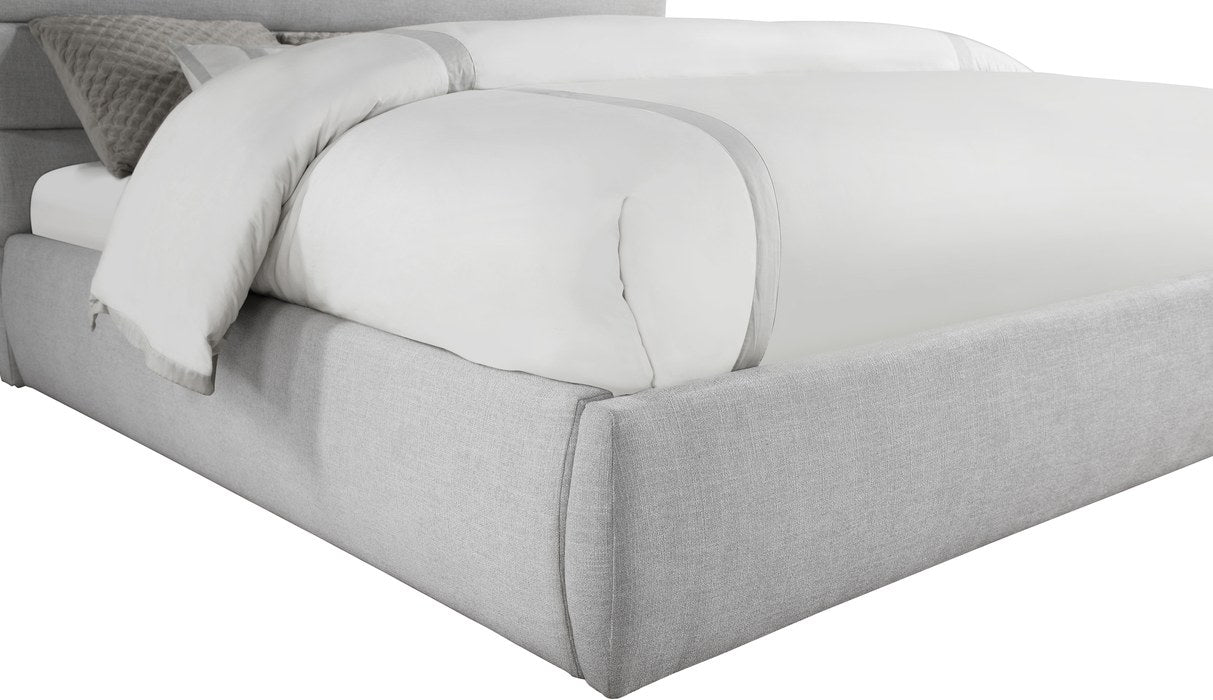 Meridian Furniture - Adam Grey Linen Textured Fabric Upholstered King Bed - B1255Grey-K90 - GreatFurnitureDeal