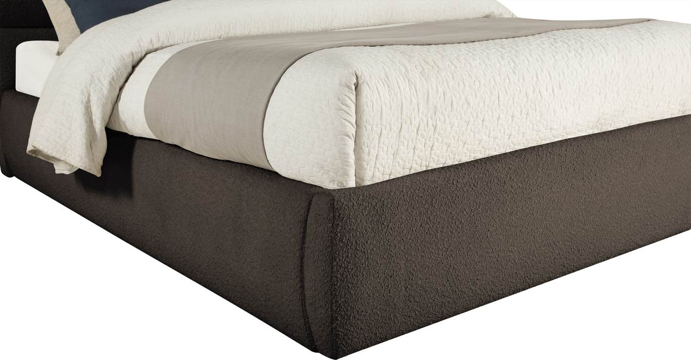 Meridian Furniture - Adam Brown Boucle Fabric Upholstered King Bed - B1256Brown-K90 - GreatFurnitureDeal