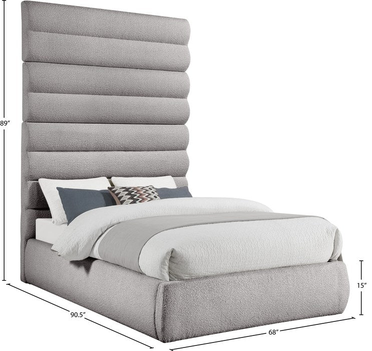 Meridian Furniture - Adam Taupe Boucle Fabric Upholstered King Bed - B1256Taupe-K90 - GreatFurnitureDeal
