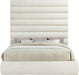 Meridian Furniture - Adam Cream Chenille Fabric Upholstered King Bed - B1257Cream-K90 - GreatFurnitureDeal