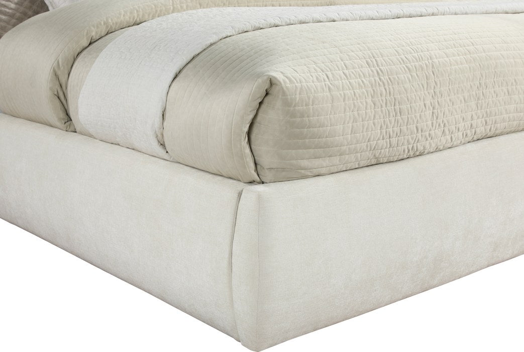 Meridian Furniture - Adam Cream Chenille Fabric Upholstered King Bed - B1257Cream-K90 - GreatFurnitureDeal