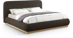Meridian Furniture - Rigby Brown Boucle Fabric Upholstered King Bed - B1275Brown-K - GreatFurnitureDeal