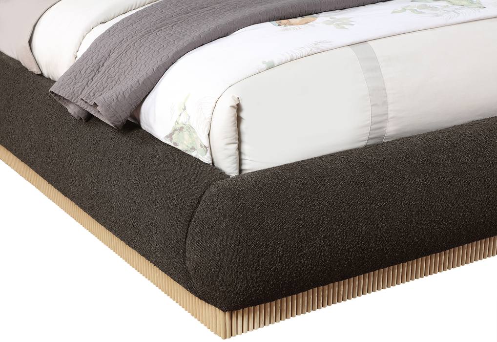 Meridian Furniture - Rigby Brown Boucle Fabric Upholstered King Bed - B1275Brown-K - GreatFurnitureDeal
