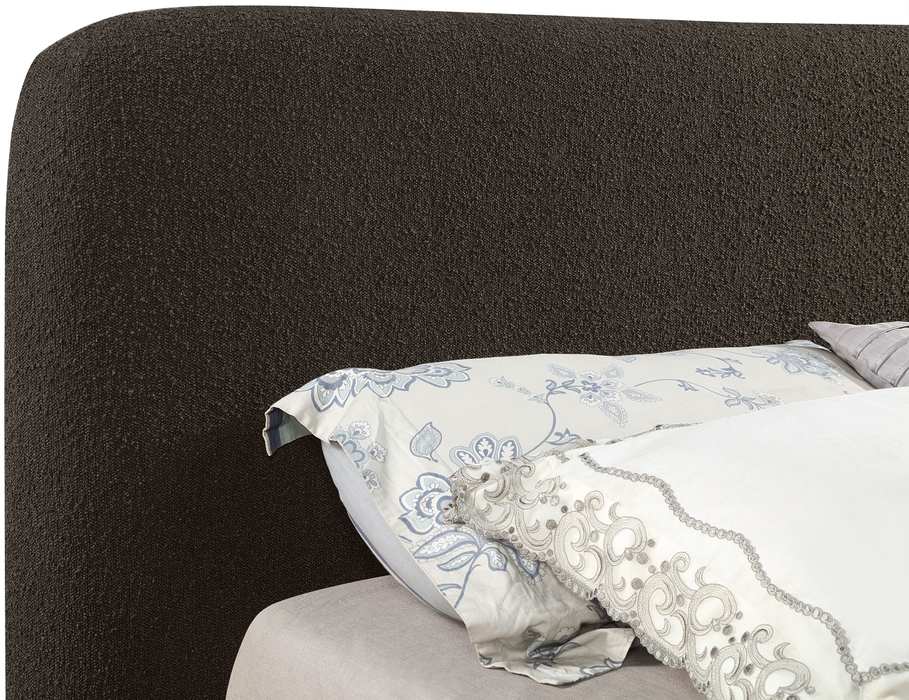 Meridian Furniture - Rigby Brown Boucle Fabric Upholstered King Bed - B1275Brown-K - GreatFurnitureDeal