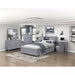 Homelegance - Sloane Full Bookcase Bed with Hidden Desk, Stool and Storage Bench in Gray - B2024GYBCF-1 - GreatFurnitureDeal