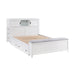 Homelegance - Sloane Full Bookcase Bed with Hidden Desk, Stool and Storage Bench in White - B2024WHBCF-1 - GreatFurnitureDeal