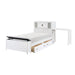 Homelegance - Sloane Twin Bookcase Bed with Hidden Desk, Stool and Storage Bench in White - B2024WHBC-1 - GreatFurnitureDeal